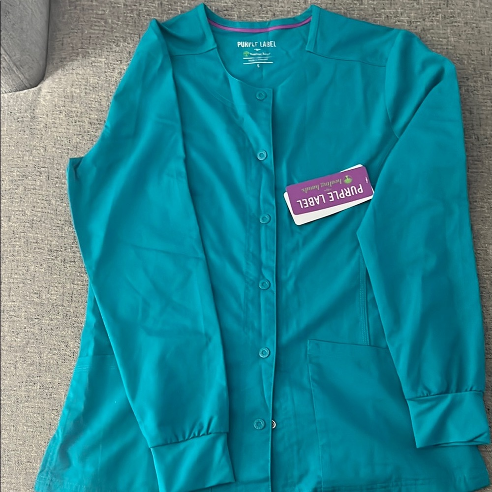 Women's Teal Button-Up Scrubs Top